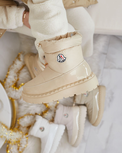 Royalfashion Női csúszós hócsizma bézs színben Ireda