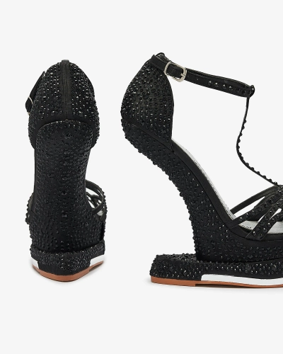 Fekete női cipő cirkóval Nekko- Footwear