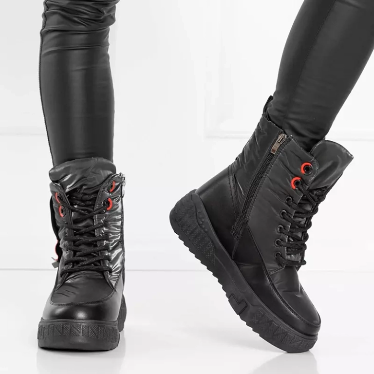 OUTLET Női fekete hócsizma Nakasha - Lábbeli