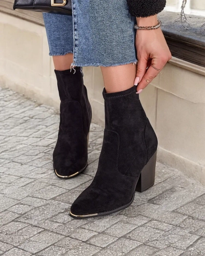 Royalfashion Eko-suede női csizma tűsarkúval Gris