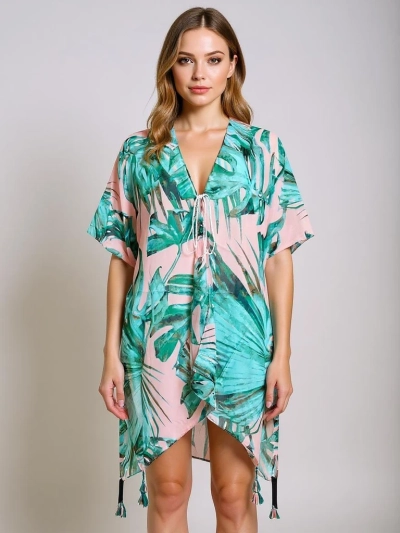Pareo Cleandra - Többszínű Royalfashion strandruha, V-nyakú