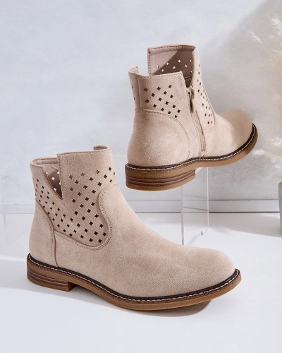Royalfashion Világosbarna női Rito csizma