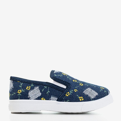 Granatowe dziecięce tenisówki slip - on Inga - Obuwie