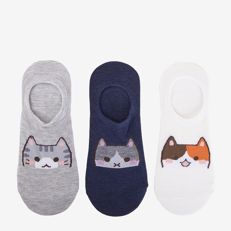 Színes női zokni nyomtatással 3 / csomag - Zokni