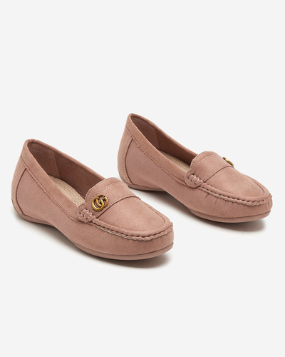 Sötét rózsaszín női mokaszinok alacsony, fedett éken Lemira - Lábbeli