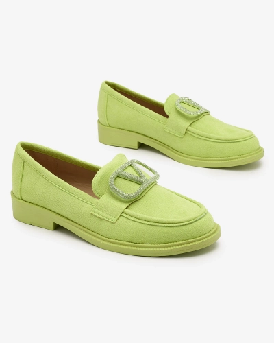 Royalfashion Női lime zöld mokaszin díszítéssel Fogras