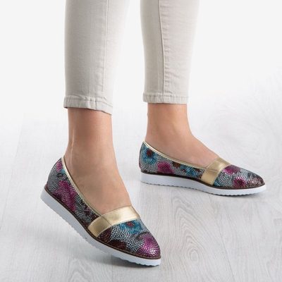 Nasulsha arany színű női tarka balerinák - lábbeli