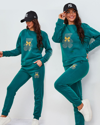 Royalfashion Zöld női szigetelt tréningruha szett nyomtatással