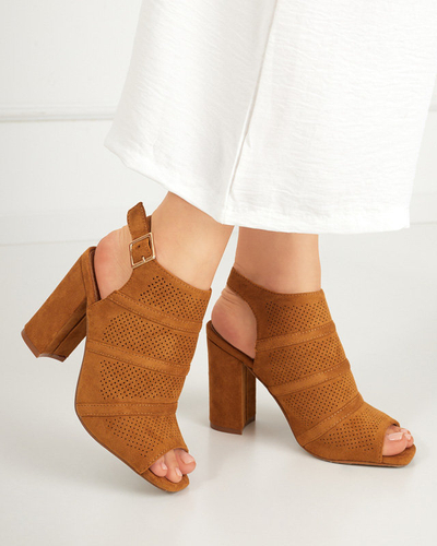 Női áttört szandál oszlopon teve Texis - Lábbeli