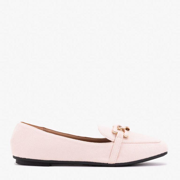 Női bézs mokaszin Olly díszítéssel - Cipők