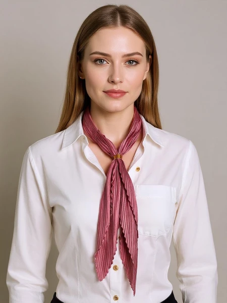 Apollonia - női pliszírozott sál sötét rózsaszín 100% poliészter