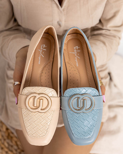 Ökobőr naplopók bézs színben Amida - Lábbeli