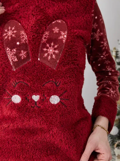 Royalfashion Női pizsamák nyuszival, fleece-szerű anyagból készült