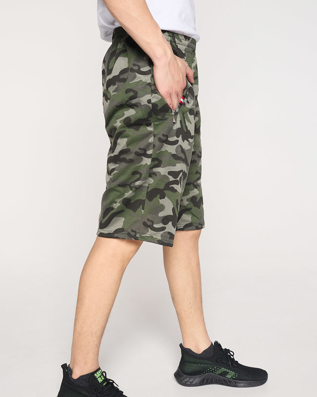 Zöld férfi terepszínű mintás melegítőnadrág - Ruházat