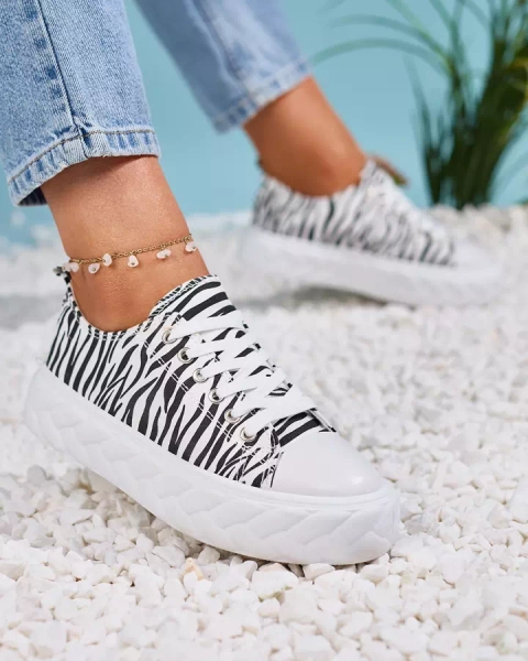 Royalfashion Fekete-fehér női platform tornacipő Atredika