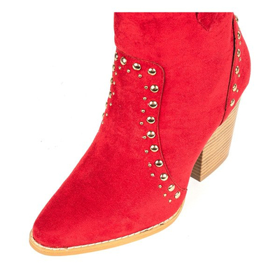 Piros cowboy csizma a magas Gana oszlopon - Lábbeli