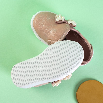 OUTLET Világos rózsaszín gyerekcipő Malasina íjjal - Lábbeli