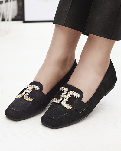 Női fekete mokaszinok Jaorica- Footwear