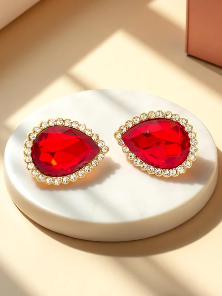 Royalfashion női kristály és cirkónia köves klipszes fülbevaló