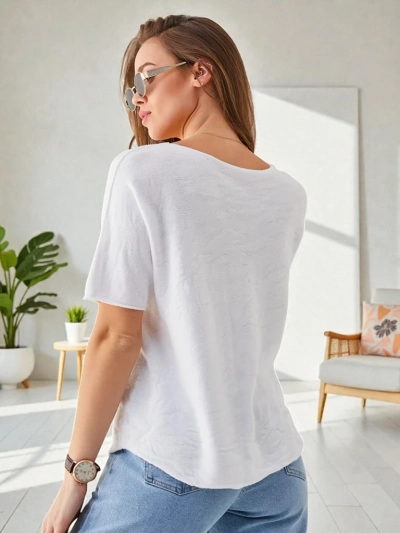 Royalfashion Vékony női pulóver rövid ujjakkal