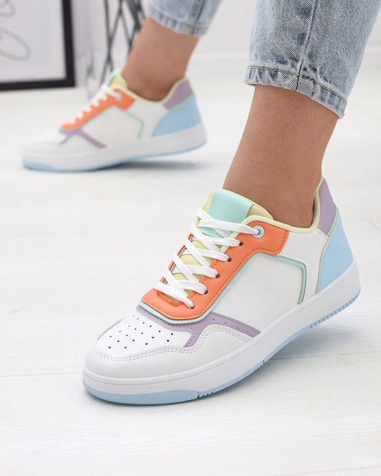 Fehér-narancs sportcipő nőknek Azzafa- Footwear