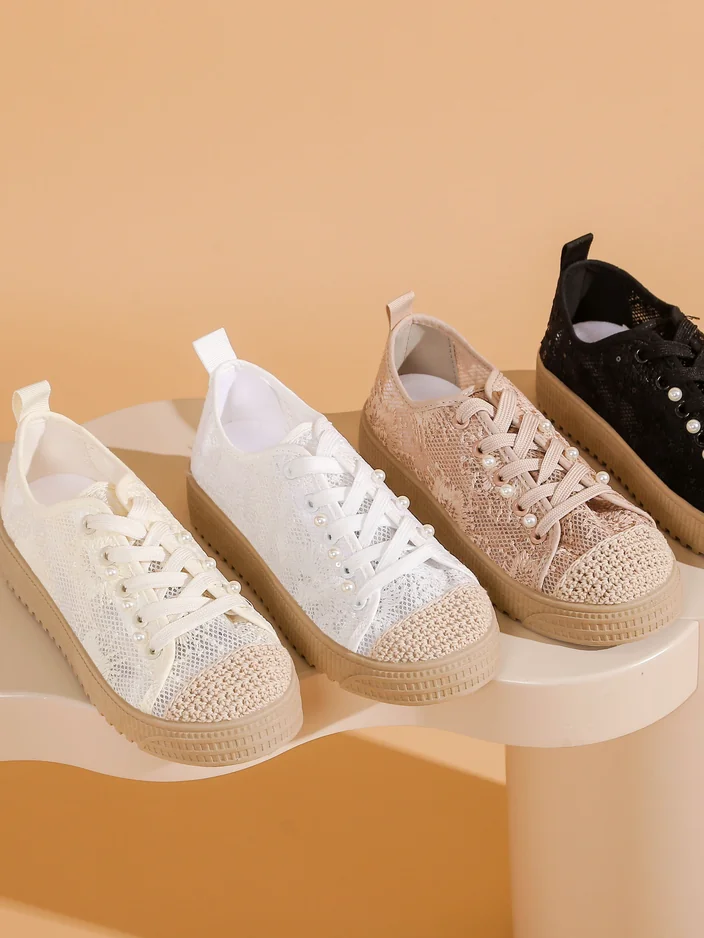 Royalfashion Női Csipke Sportcipők Flitterekkel Nille