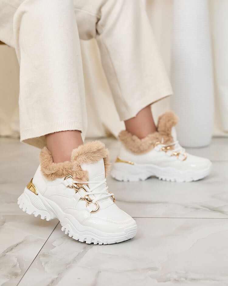 Royalfashion Fehér Carucca szigetelt női tornacipő