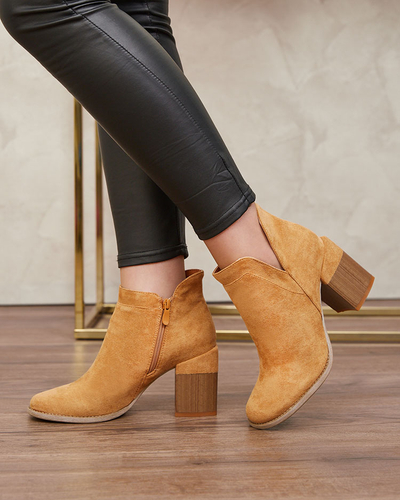 Royalfashion Camel női Ricteas tűsarkú csizma