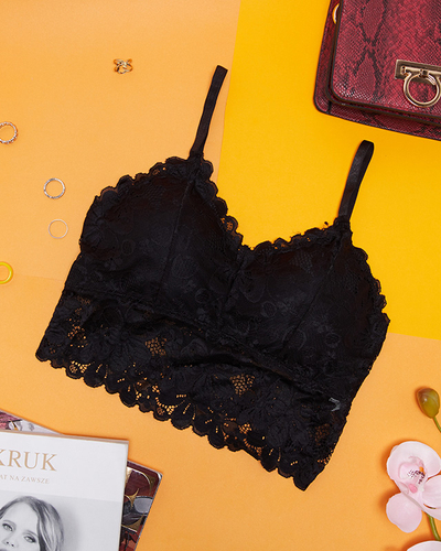 Fekete bralette melltartó csipkével - Fehérnemű