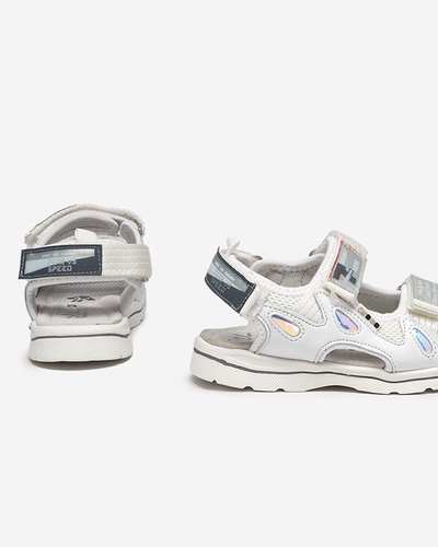 OUTLET Fehér gyerekszandál Berigi foltokkal - Lábbeli