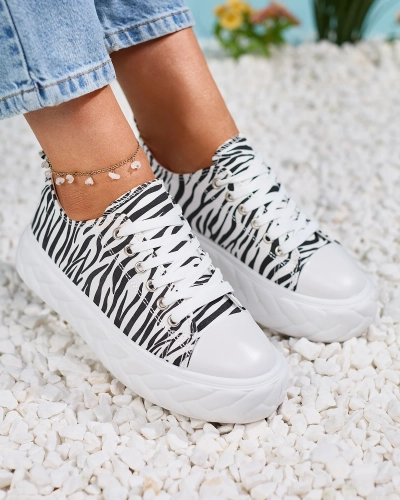 Royalfashion Fekete-fehér női platform tornacipő Atredika