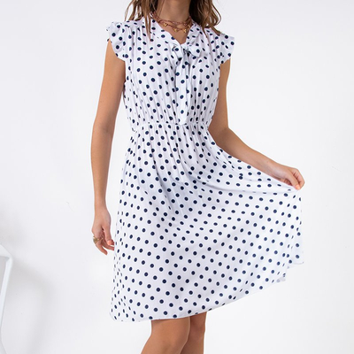 Női fehér pöttyös ruha - Ruházat