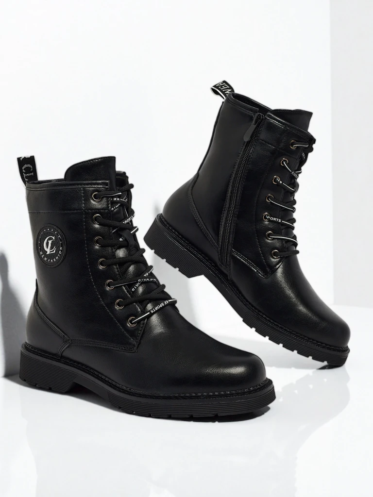 Tavira női fűzős öko bőr bokacsizma