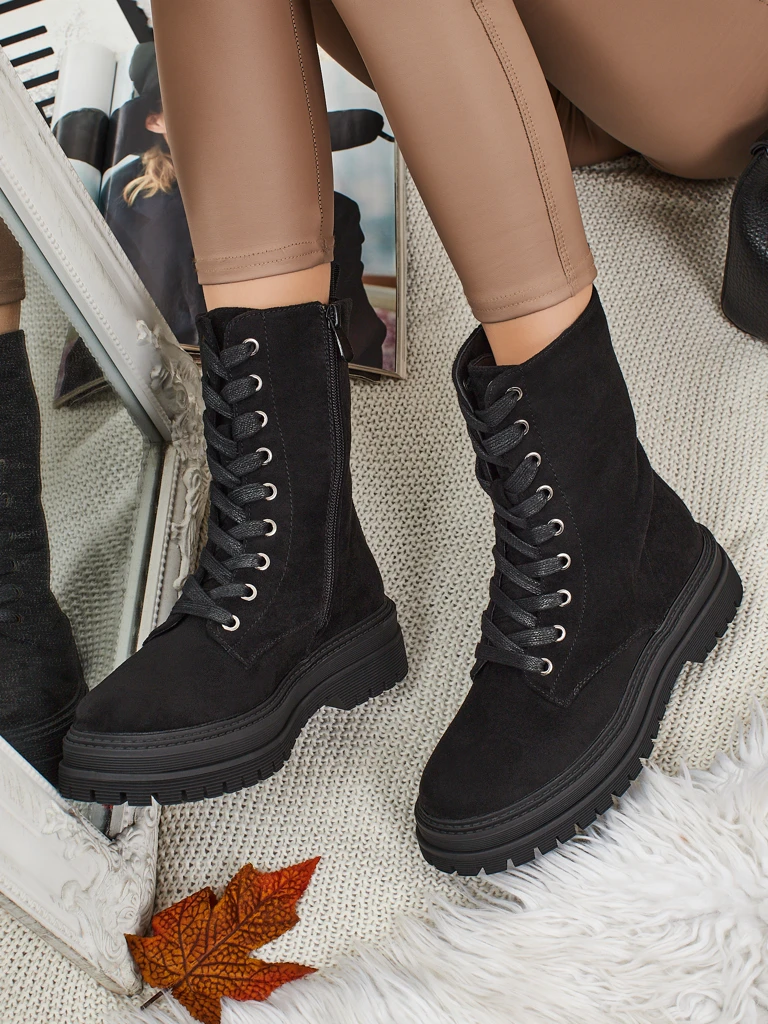 Női öko velúr worker stílusú bokacsizma Molistea