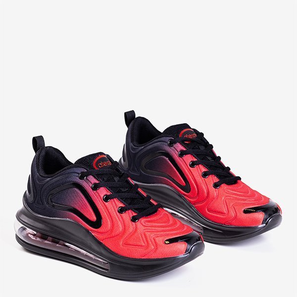 Fekete és piros férfi sportcipő Aierda átlátszó talppal - Lábbeli