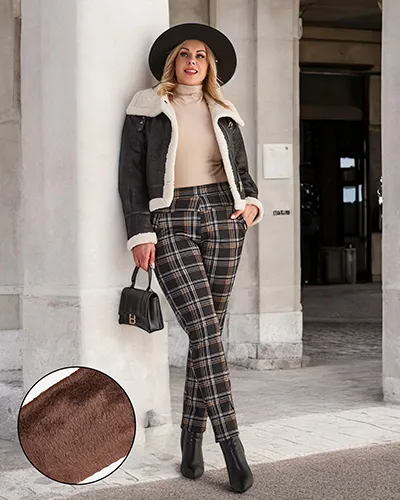 Royalfashion Melegített női teggings nadrág PLUS SIZE