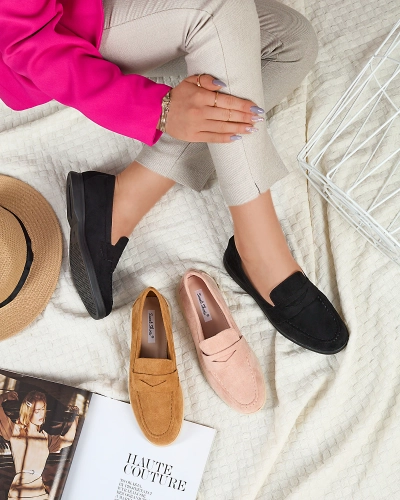 Női öko-szarvasbőr mokaszin rózsaszínben Daffer- Footwear