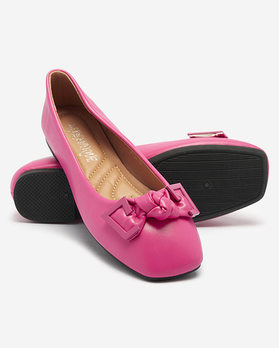 Női rózsaszín balerinák orrdíszítéssel Caxien- Footwear