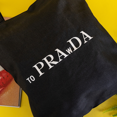 Női fekete szövet kézitáska - Táskák