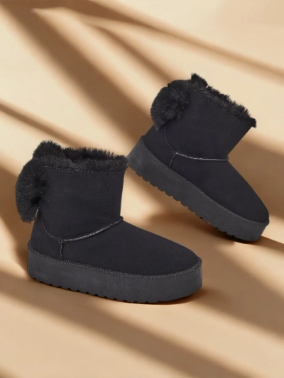 Royalfashion Női csizma a'la hócsizma fekete Goroggo