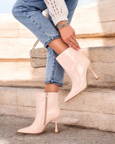 Royalfashion Loori lakkozott női tűsarkú csizma