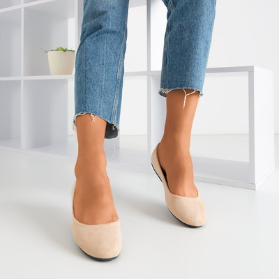 Marius bézs öko-velúr balerinák - Lábbeli
