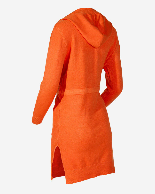 Narancssárga női kapucnis pulóver tunika - Ruházat