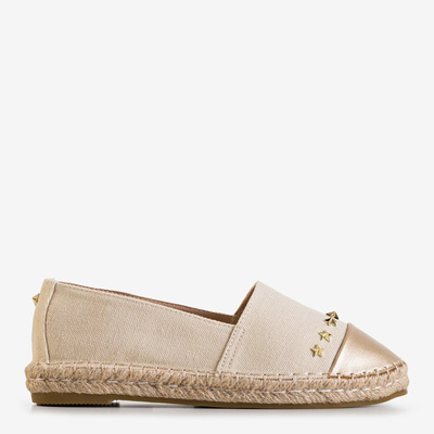 OUTLET Bézs színű női espadrillák Fraus csillagokkal - Cipők