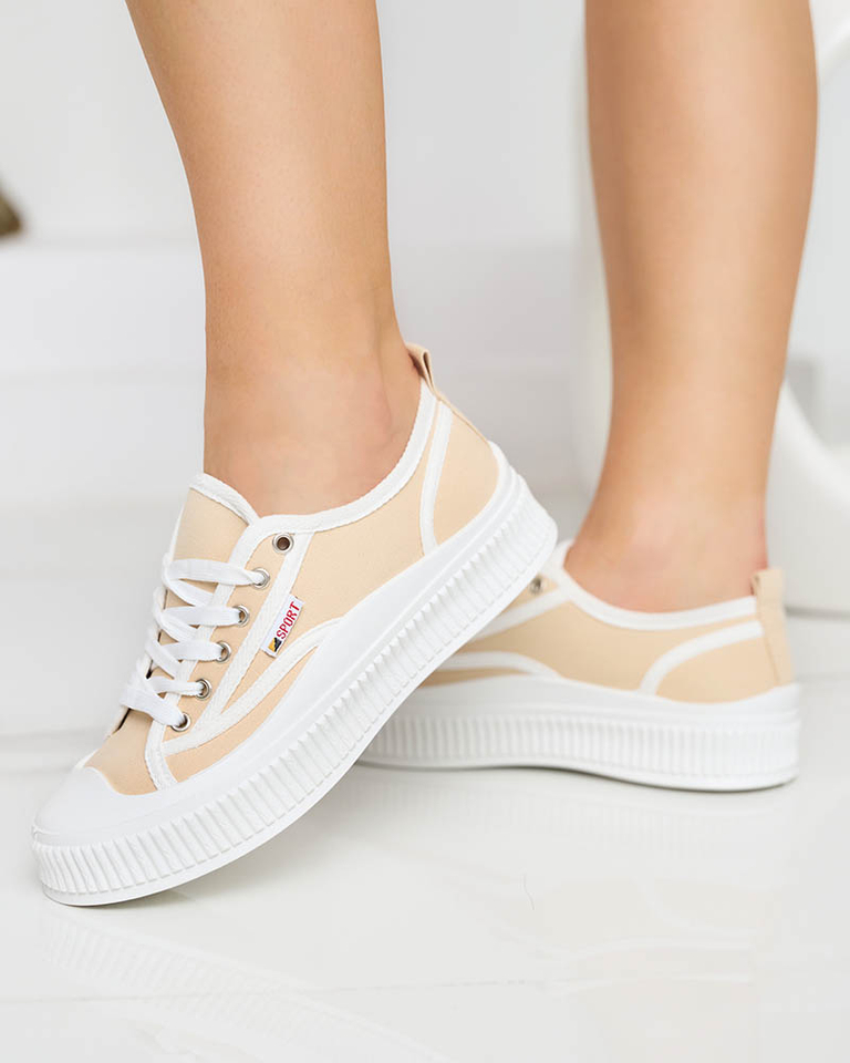 OUTLET Bézs színű női tornacipő Scola-Shoes