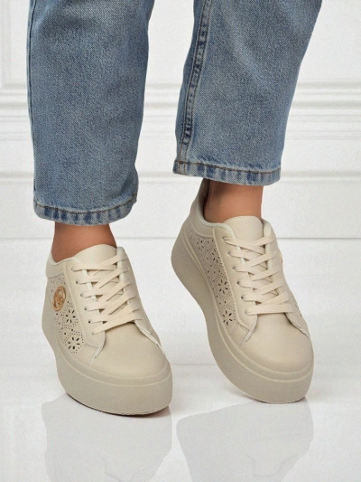 Aurelia Bézs Platform Sneakers Royalfashion Öko Bőr
