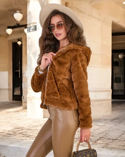 Royalfashion Női szőrmeimitációs kabát