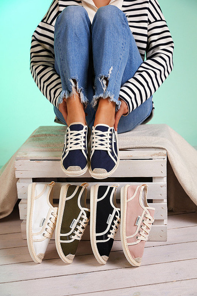 OUTLET Női fehér Mokida szőtt tornacipő - Lábbeli