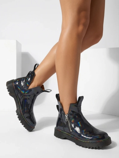 Diana női fekete bőr elegáns bokacsizma őszre