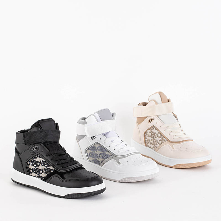 Fekete női sport magasszárú tornacipő Xosa - Lábbeli